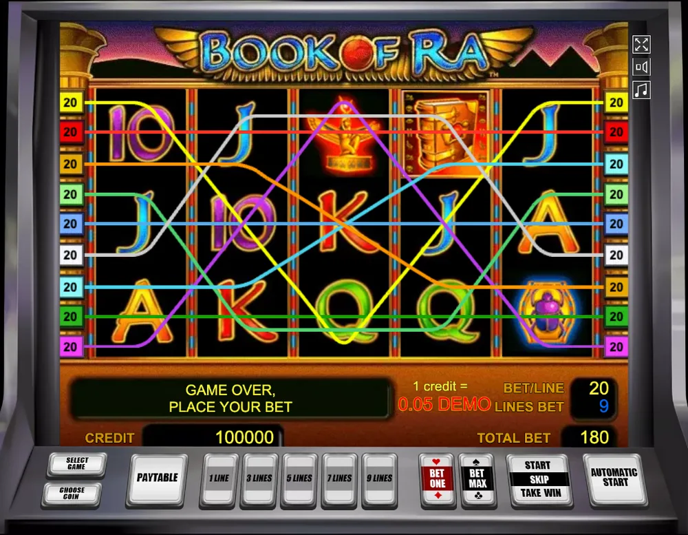 Book of Ra Classic nine paylines
