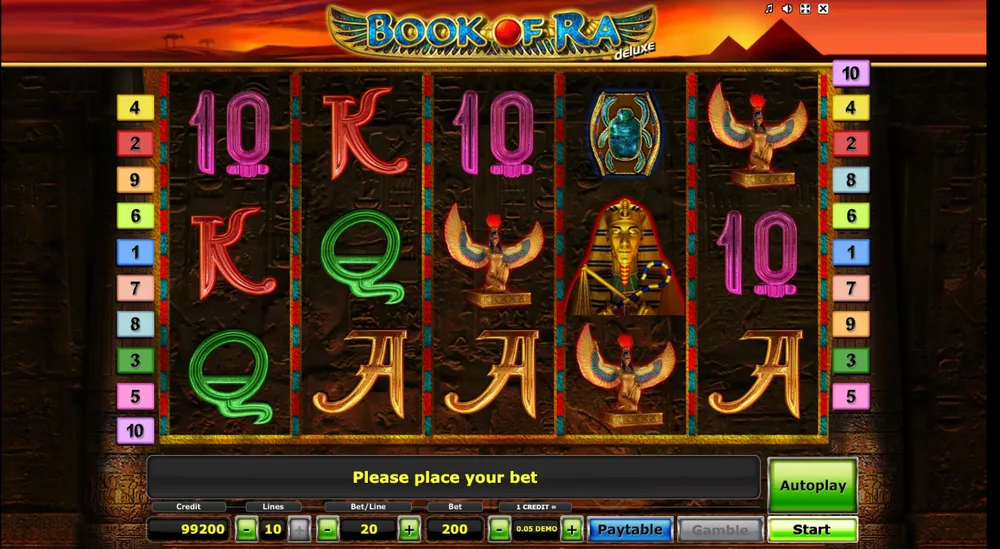 Rulli della demo gratis di Book of Ra Deluxe
