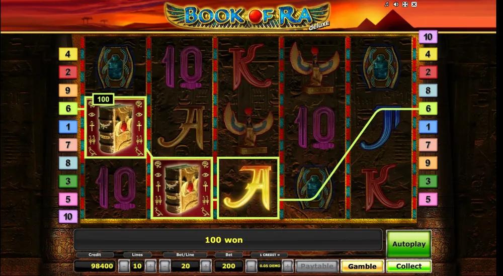 Book of Ra Deluxe single payline win